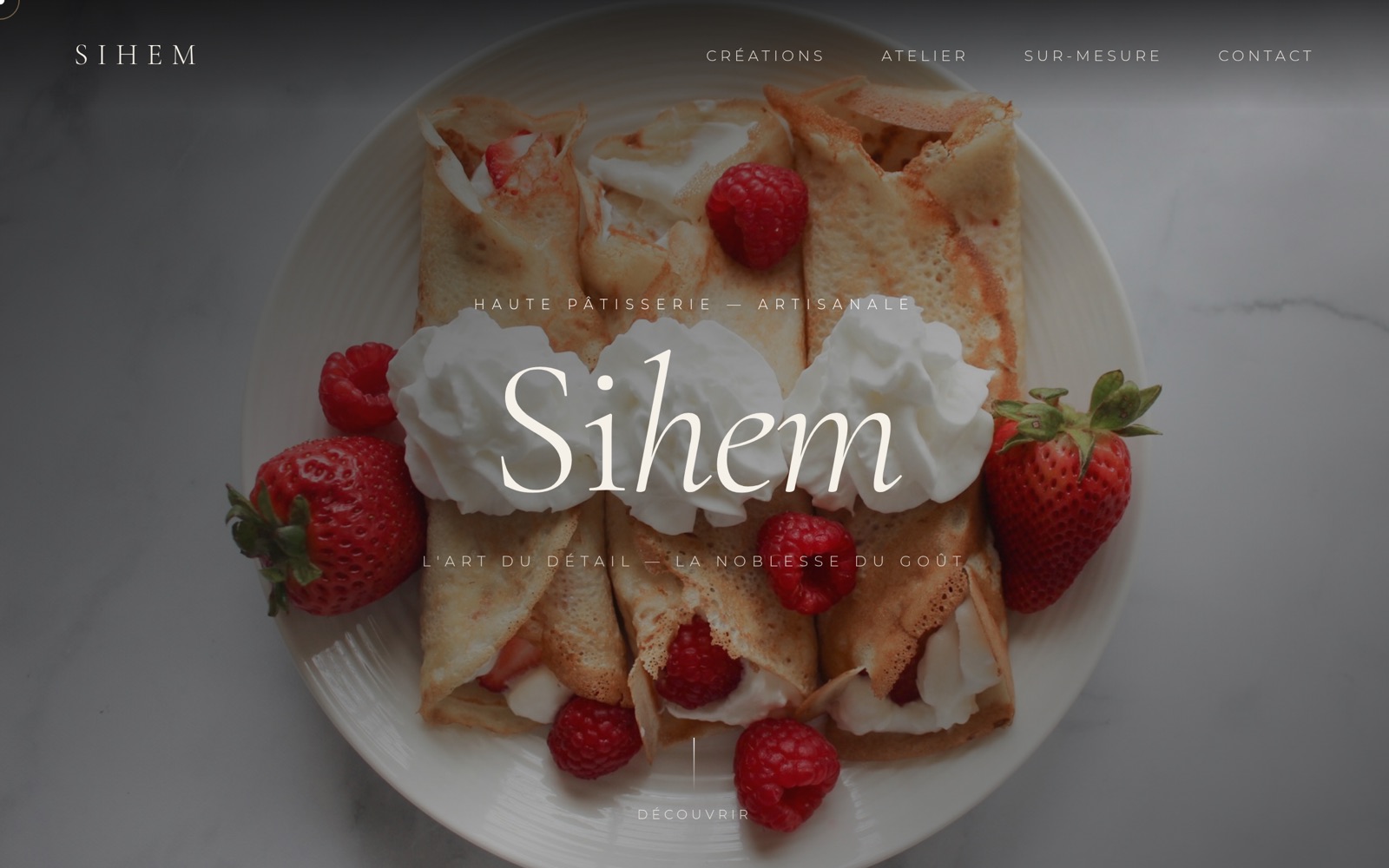 Aperçu du site Sihem — Haute Pâtisserie